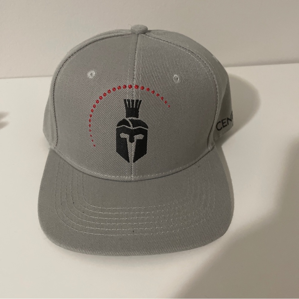Centurion Pro Red Spartan Logo Gray Adjustable Strap Gray Hat SnapBack